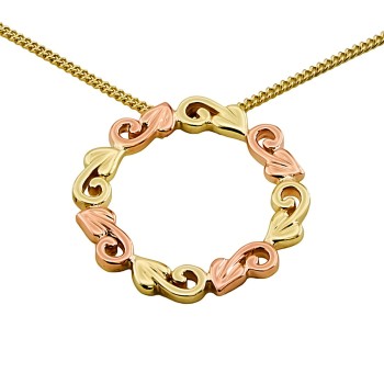 9ct 2-tone Gold Clogau Pendant with Chain